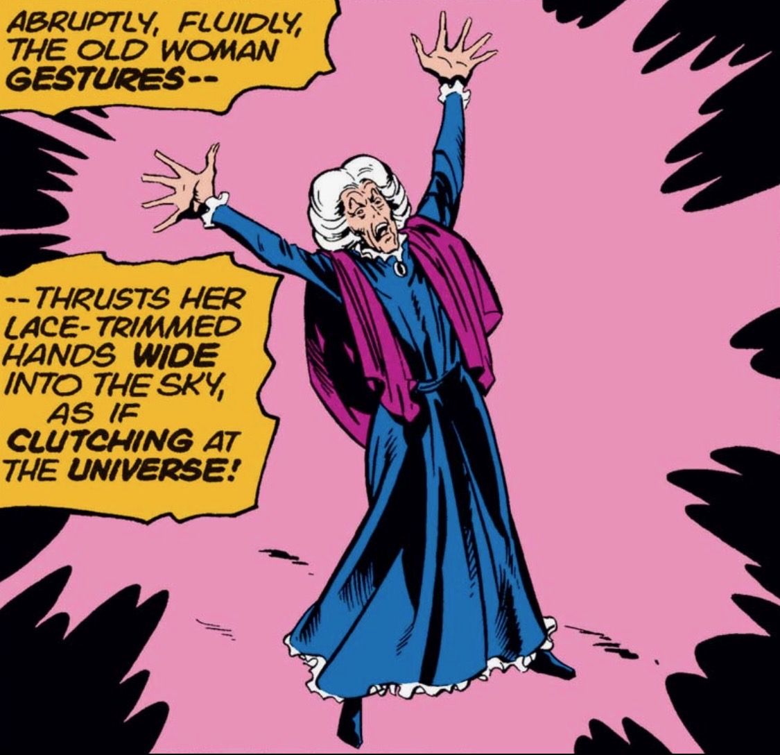 An elderly woman in Marvel Comics