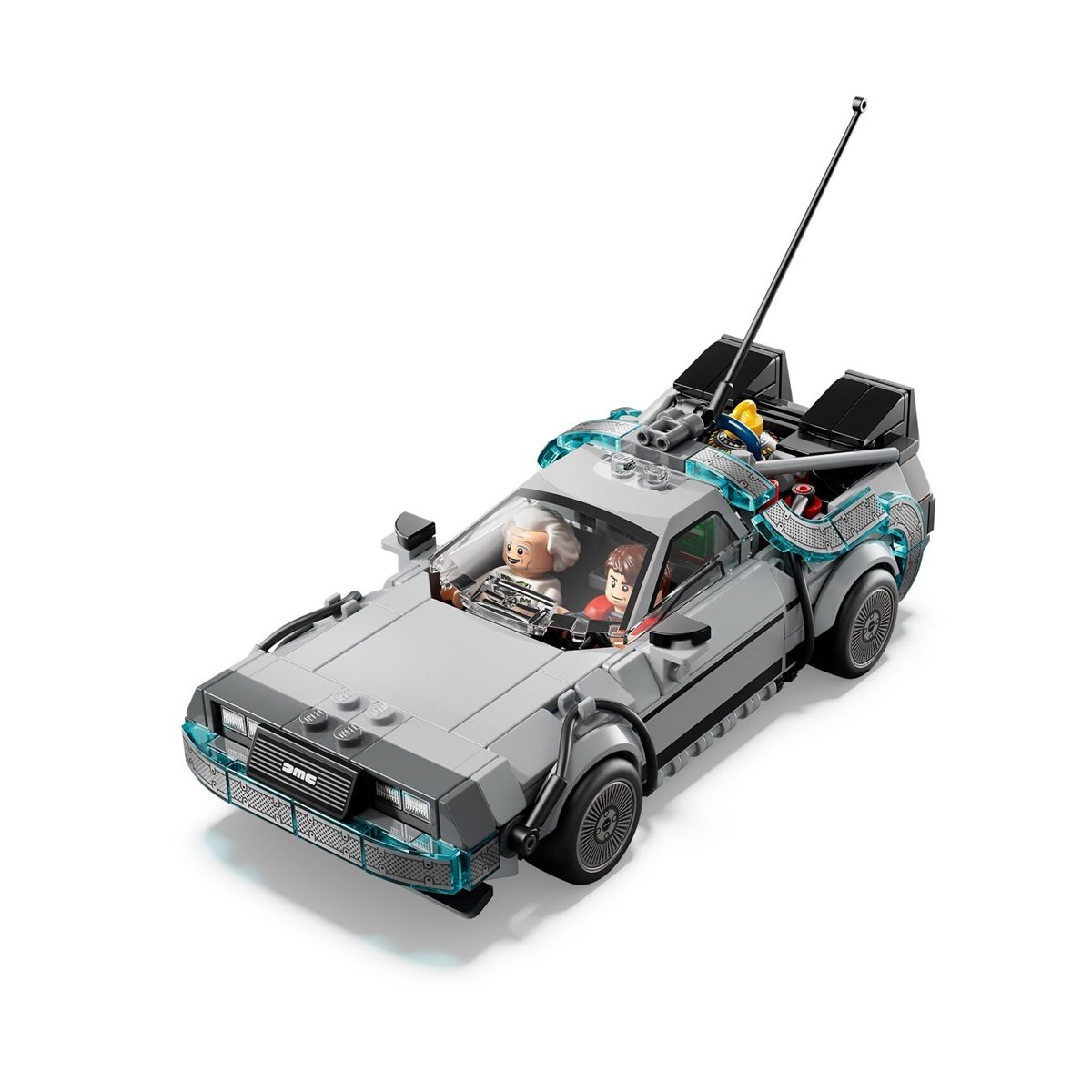 LEGO Back to the Future Time Machine Speed Champions set, above view.