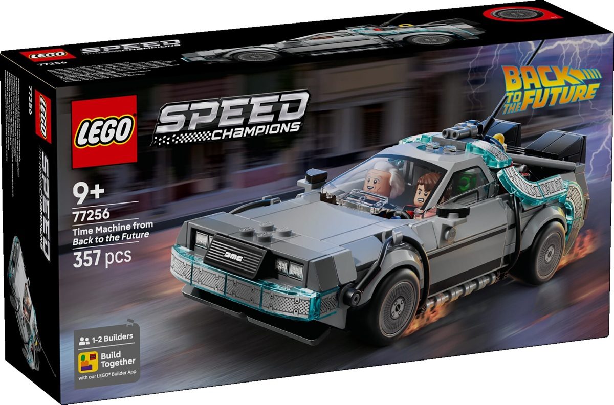 LEGO Back to the Future Time Machine Speed Champions set packaging art.