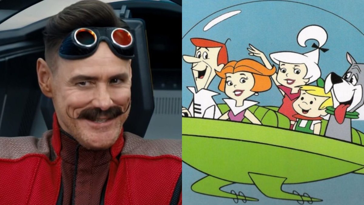 image of jim carrey as robotnik and the jestons family