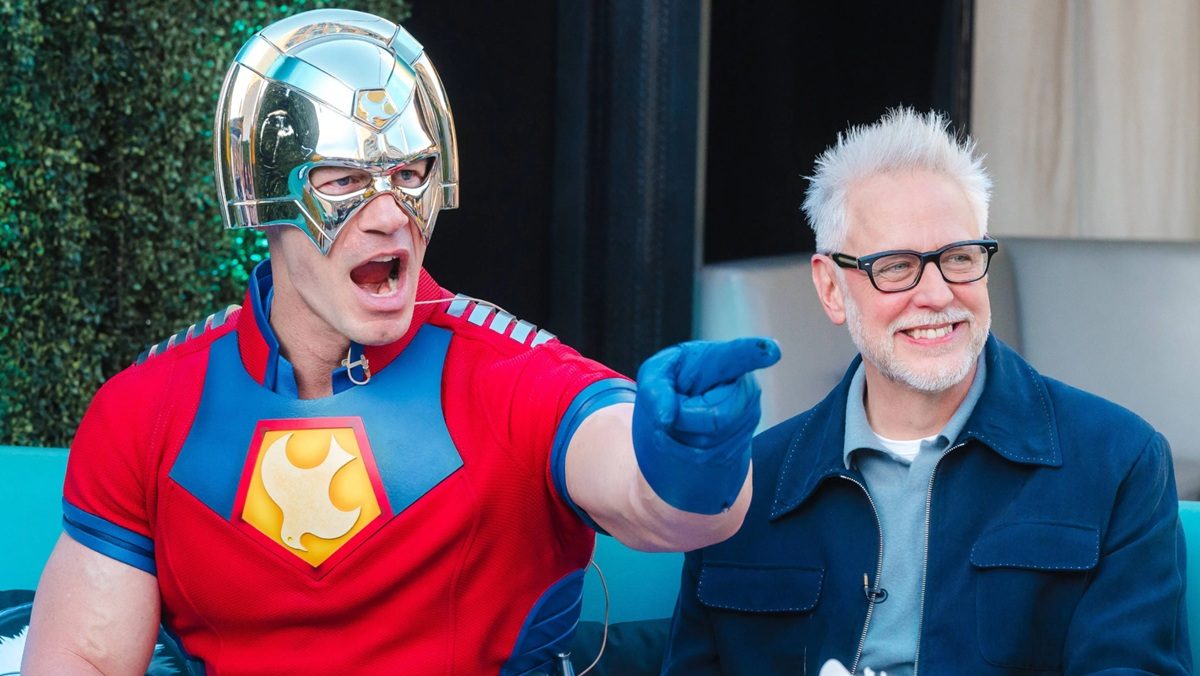 John Cena and James Gunn promoting season two of Peacemaker.